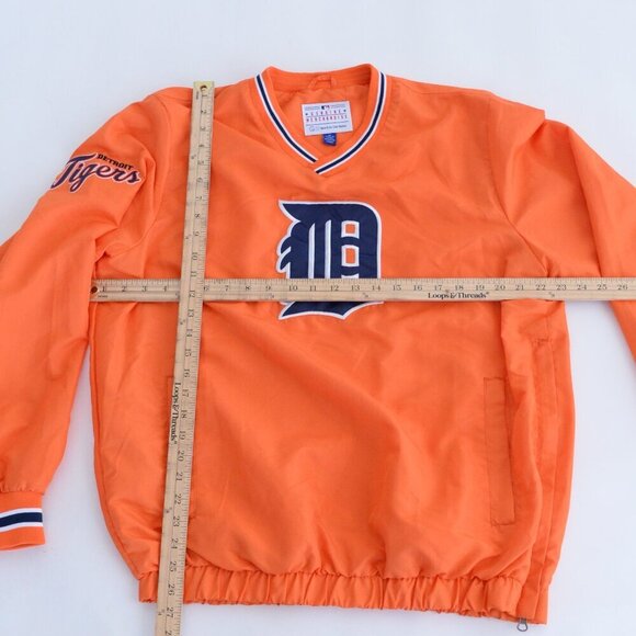 Detroit Tigers Giii Sports By Carl Banks MLB Orange Windbreaker Pullover Jacket - Picture 3 of 11